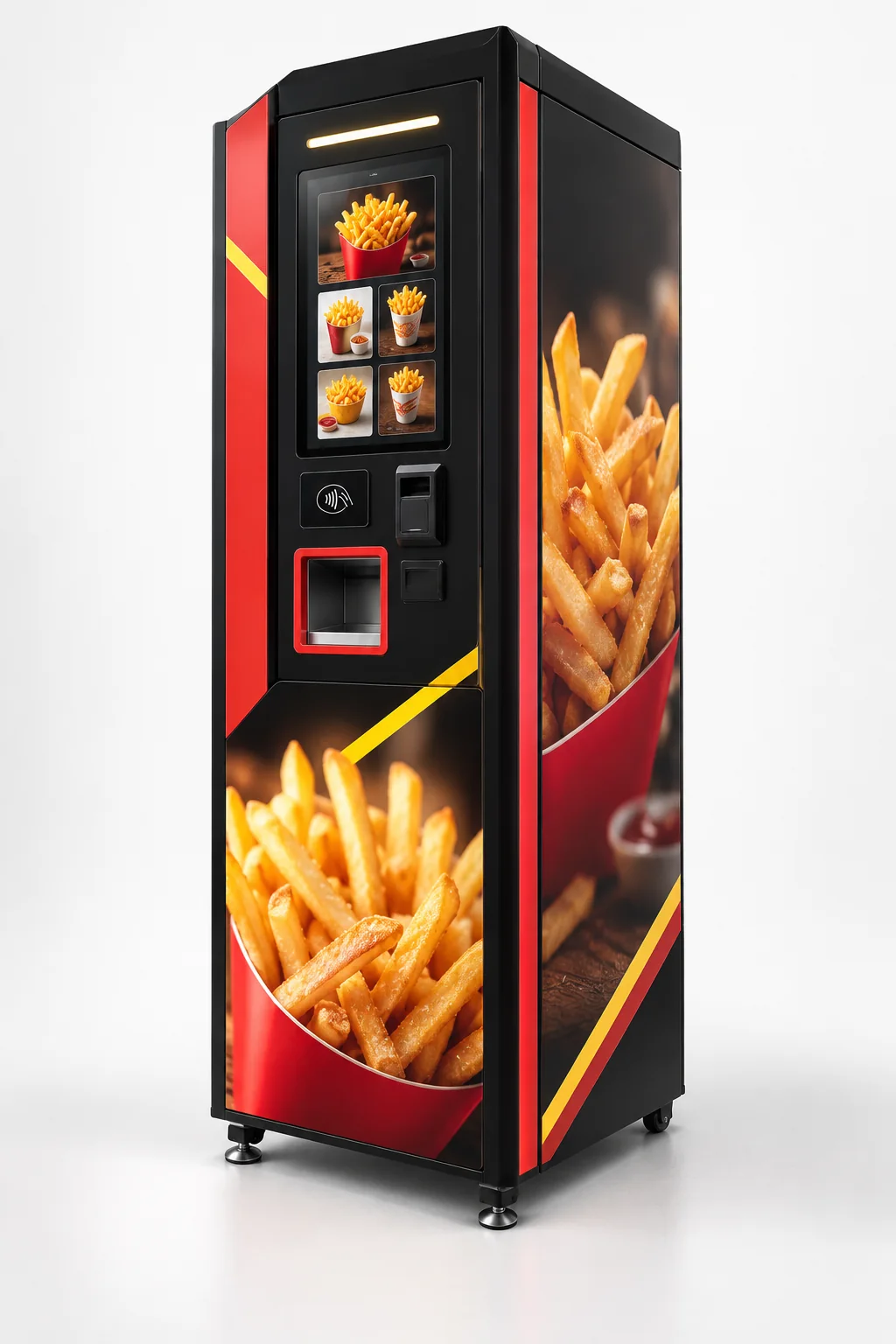 Fries automated food machine illustrative concept