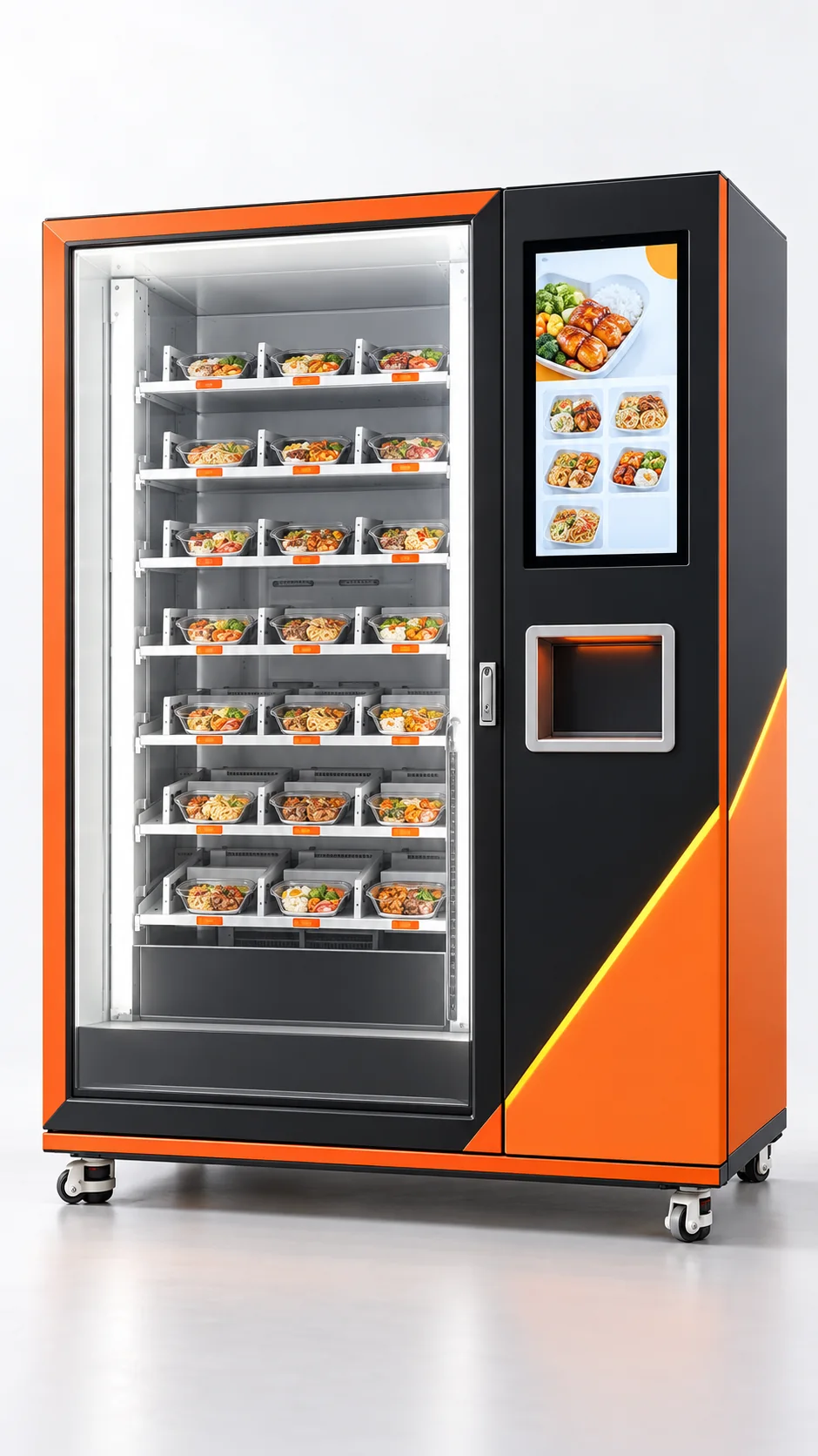 Hot Food automated food machine illustrative concept