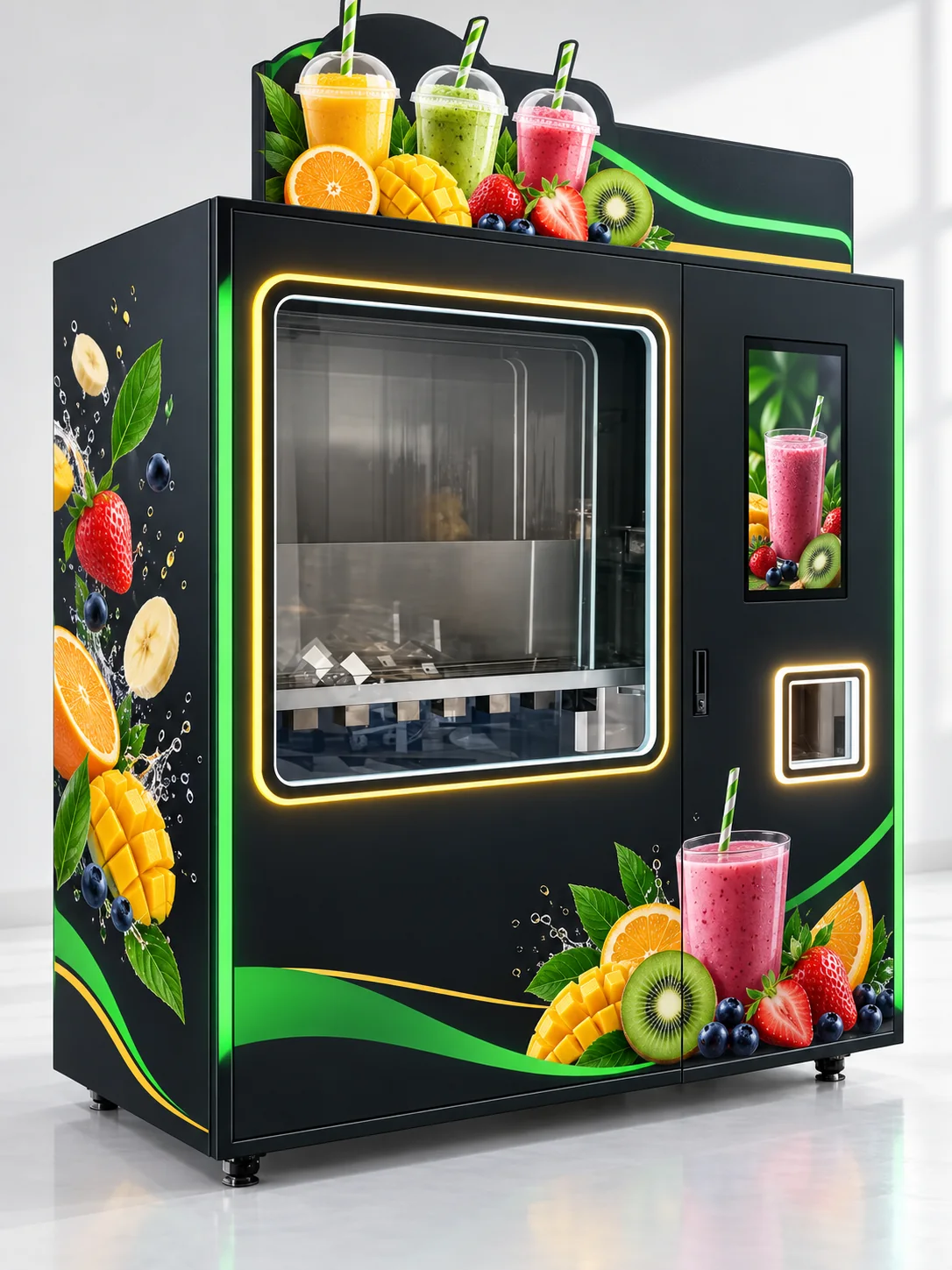 Smoothie automated food machine illustrative concept